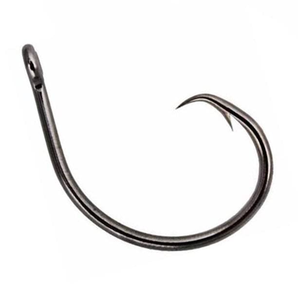 Reaction Tackle Circle Hooks - High Carbon Steel Fishing Hooks for Catfish, Bass and Saltwater Fishing - Sharp Offset Inline Point, Corrosion Resistant Black (25-Pack) - size: #10/0