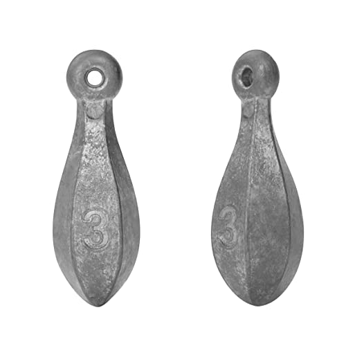 BLUEWING Bank Sinker 1LB/2LB/3LB/5LB/6LB Box Fishing Weights Saltwater Bullet Lead 1oz,2oz,3oz,5oz,8oz,10oz,12oz,16oz,32oz - style: #05 3oz, 5 Pack