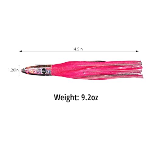 High Speed Wahoo Lures - Wahoo Clippers - color: Pink, size: Rigged with Trolling Weight