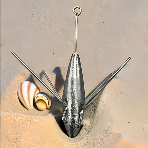 3Pcs Sputnik Sinkers Fishing Weights Sinkers Surf Casting Fishing Sinkers Lead Weights Sinkers Long Tail Fishing Weights Drop Shot Sinkers for Saltwater Catfish Beach Sand Ocean-1oz - size: 3oz