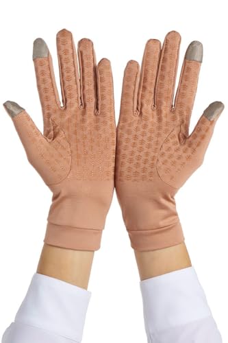 Coolibar Full Finger UV Sun Gloves - UPF 50+ Sun Protection - Gannett - color: Antique Tea, size: Medium