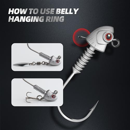 Swimbait Jig Heads, 20PCS/Box, 4 Size Options, Strong Hook & Anti-Loose Design, Ideal for Freshwater & Saltwater Fishing - size: 3/16 oz