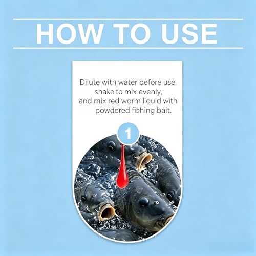 Red Worm Liquid Fish Attractant Spray | Concentrated Bait Scent Additive for Freshwater Fishing | Fast Acting Lure Booster for Watersides & Runs - color: 3pcs