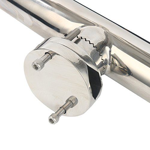 Amarine Made 2Pcs Fishing Rod Holder, Stainless Tournament Style Clamp on Rod Holder, Rail Mount Fishing Pole Holder for Rails 1-1/4" to 2"