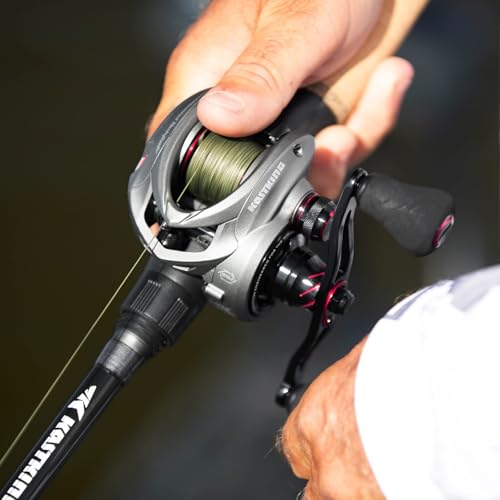 KastKing Speed Demon Elite Fishing Reel, World's Fastest 10.5:1 Gear Ratio/Deadbolt Baitcasting Reel, 10+1 Shielded Stainless Steel BB, CNC Lightweight Aluminum Frame, Available in Skipping Version - color: Deadbolt- No Drag- 7.4:1- Left