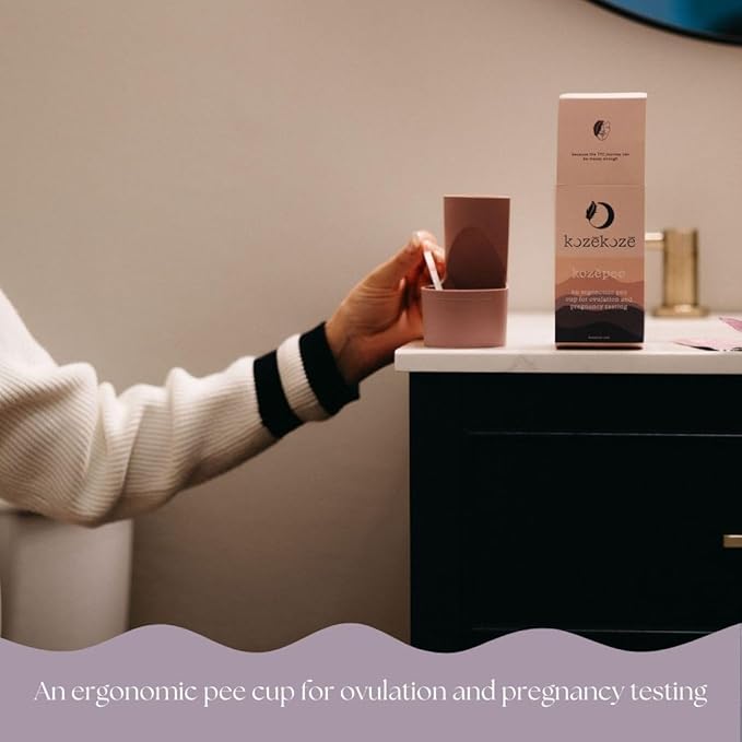 kozΔpee Fertility No-Mess Ergonomic Pee Cup, Reusable Urine Cup for Ovulation, Pregnancy, & Home Fertility Tests, Easy to Use & Clean