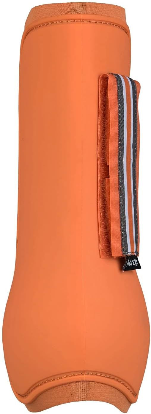 HORZE Adepto Open Front Tendon Boots | Durable Shell with Neoprene Lining - Coral Gold - Warmblood