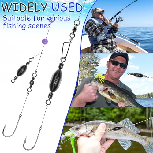 15Pcs Fishing Weights Swivel Bullet Sinkers Brass Fishing Weights | Saltwater Freshwater Bass Sinker Fishing Weights with Swivel Rolling - size: 3/32oz