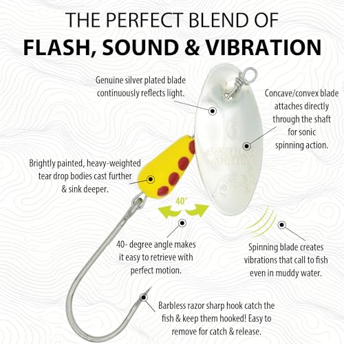 Panther Martin PM Single Hook Barbless Teardrop Spinners Fishing Lure Catches Trout, Perch, Crappie, Bluegill, Warmouth, Pumpkinseed & more - color: Barbless Silver, size: 4 (1/8 oz.)