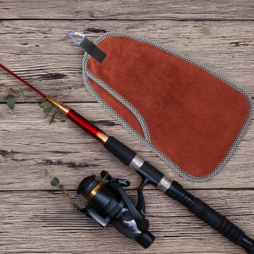 Kisangel Fishing Towel with Clip, Absorbent Microfiber Cleaning Rag for Fishing Gear, Quick Dry Hand Towel for Camping, Hiking, Outdoor Sports, 13"x8"