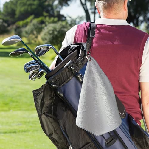 6 Pcs Golf Towels,13" X 13",Microfiber Waffle Pattern for Golf Bags Towel for Men Women,Fishing Essentials Gifts,Dish Cloth,Kitchen Clean Towels - color: Gray
