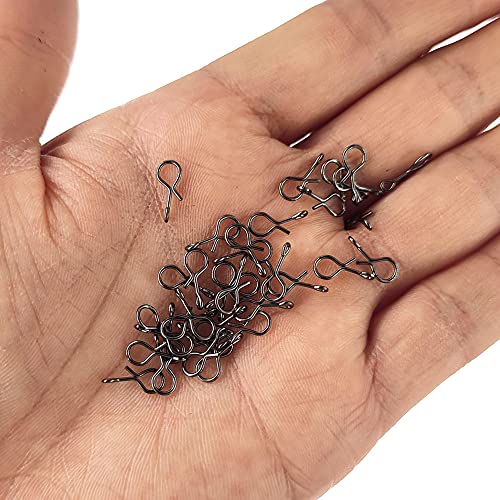 No-Knot Fast Snaps - Quick Change Connect Snap for Flies, Hooks & Lures - Black, Pack of 100 - size: Small