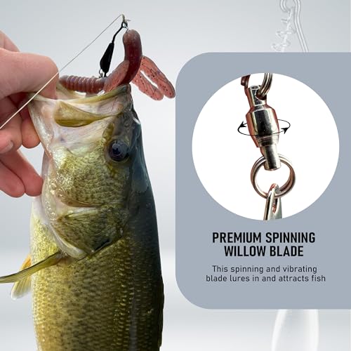 Reaction Tackle Tungsten Bladed Underspin Swimbait Hooks, Weighted Weedless Jig Heads for Bass, Pike, and Musky, Freshwater and Saltwater Fishing (3-Pack) - size: 3/16 Oz - 4/0 Hook
