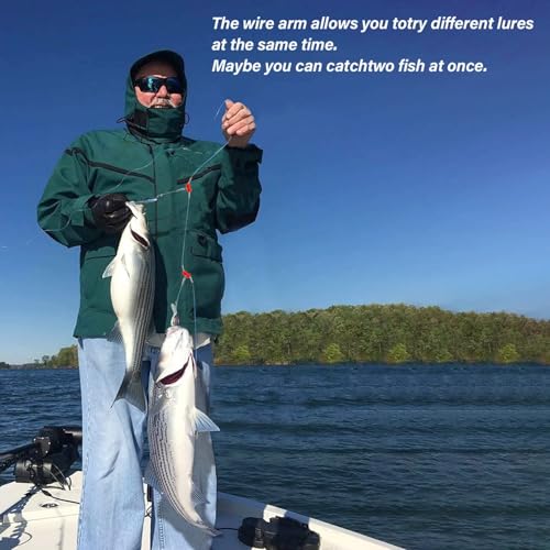YOTO Fishing Leaders,Saltwater Tackle Rig with Swivels Snap, High-Strength Fishing Wire Gear Equipment for Lures Bait Or Hooks,1Arm and 2Arm - color: Blue Nylon Leaders, style: 1arm,12pack