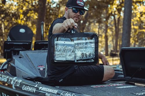 6th Sense – Bait View Fishing Tackle Bag, Clear View Soft Plastic Storage - color: Black, size: Small
