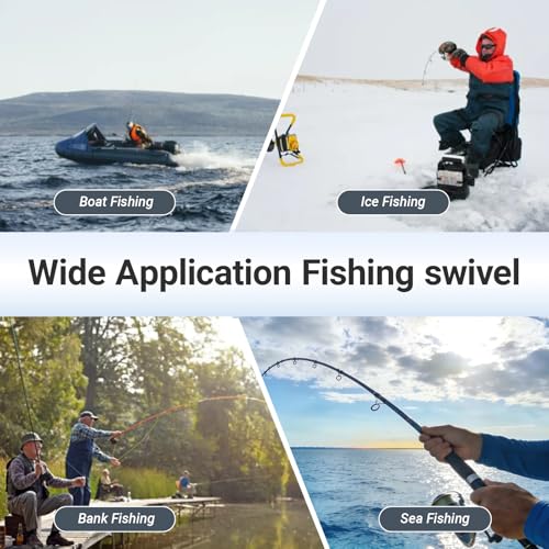 QISHUO Stainless Steel Barrel Swivels Saltwater Connect Lure Swivels Fishing Snap Freshwater Fishing Swivel Heavy Duty SUS304 - size: Size #6 (106lb) 50pcs