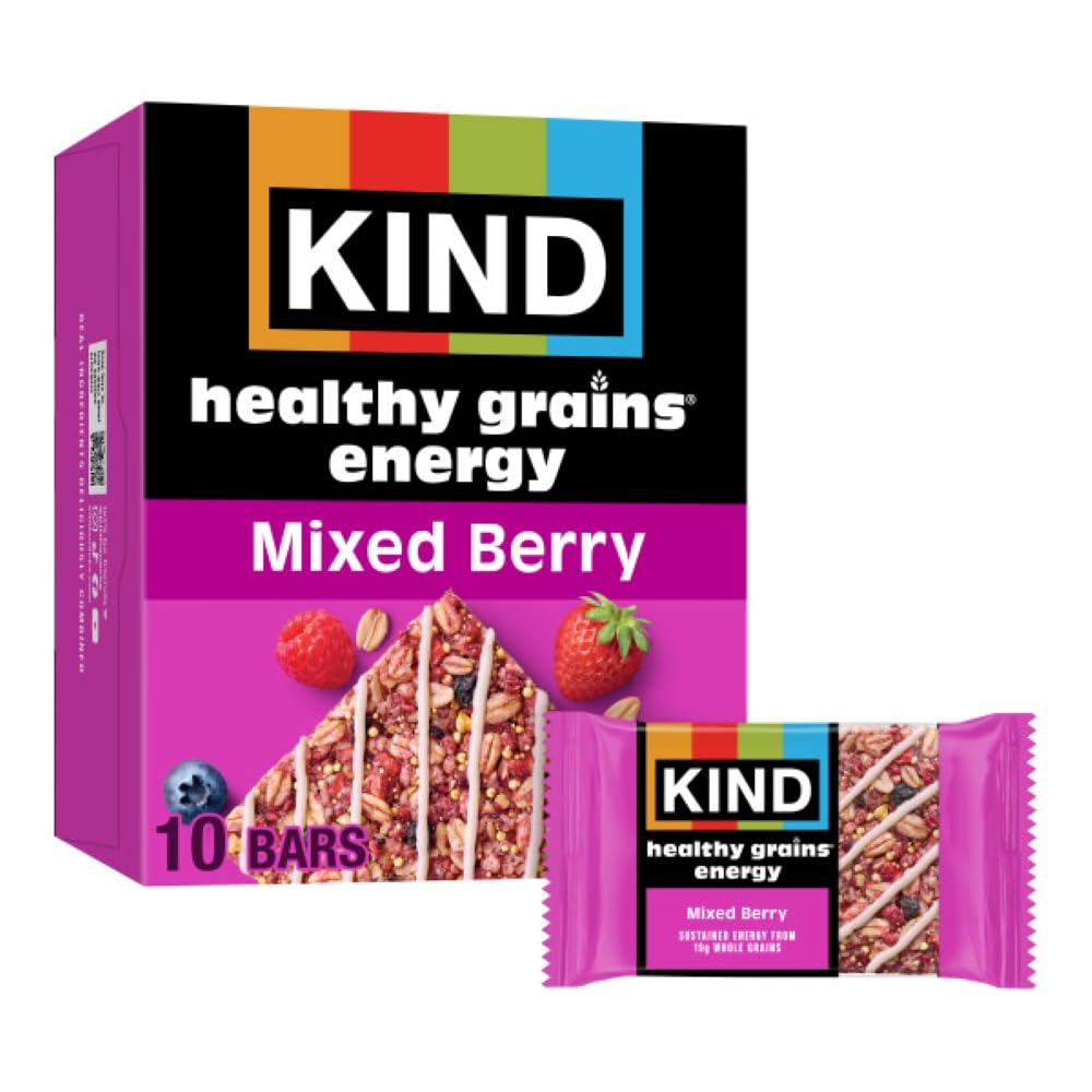 KIND Healthy Grains Energy Bars, Dark Chocolate Chunk, Gluten Free, Healthy Snacks, 21g Whole Grains, 10 Count