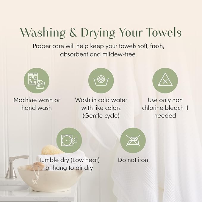 Springtree Home 100% Cotton Bathroom Towel Set | 6 Piece Set - Blue Towels | Geometric Textured Design | Absorbent & Quick-Dry | Oeko-TEX® Standard 100 Cotton | Myla Collection - Indigo