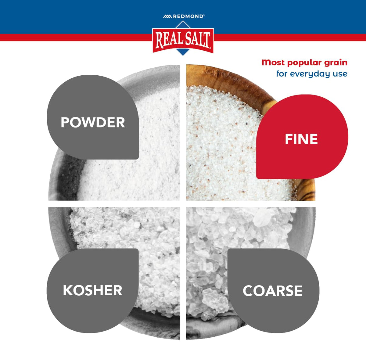 Redmond Real Sea Salt - Natural Unrefined Gluten Free Fine, 10 Ounce Shaker (2 Pack)