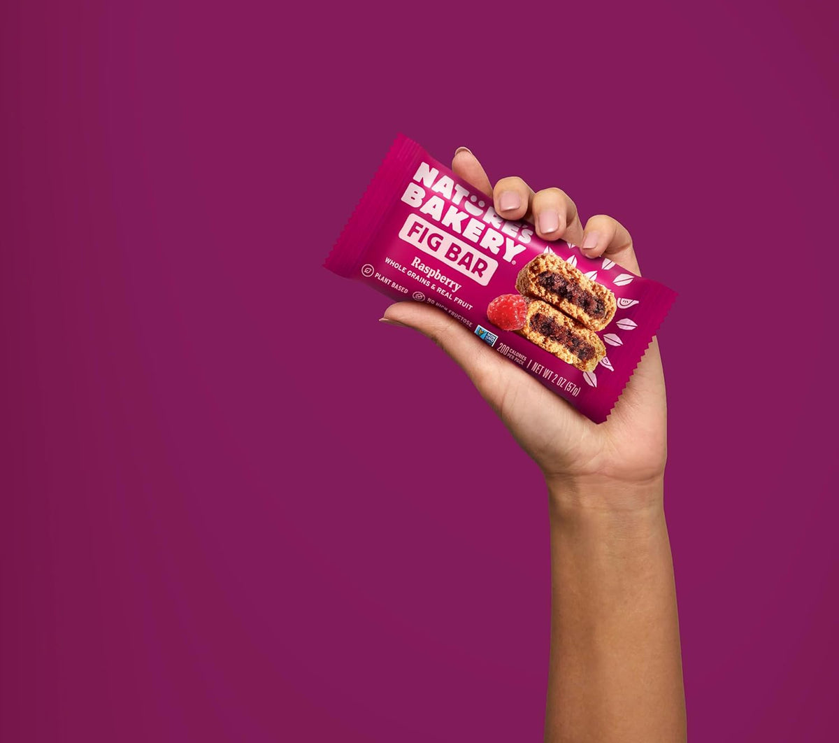 Nature's Bakery Whole Wheat Fig Bars, Raspberry, Vegan, Non-GMO, 12 count box with 2 snack bars each