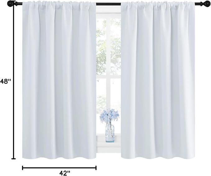 NICETOWN Greyish White Window Curtain Panels
