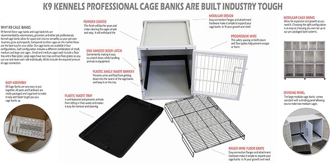 4 or 8 Unit Modular Powder Coated Cage Bank Kit