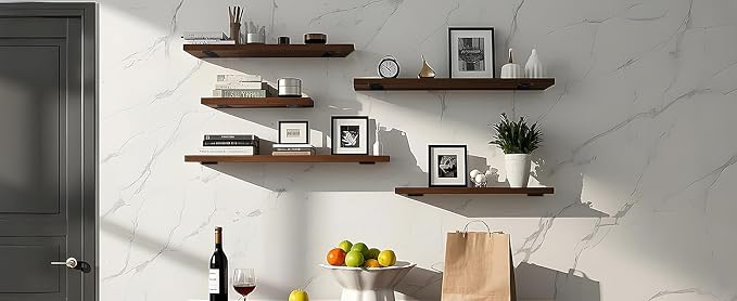12 Pack - 10 inch Black Hidden L Shelf Bracket Iron Floating Shelf Brackets