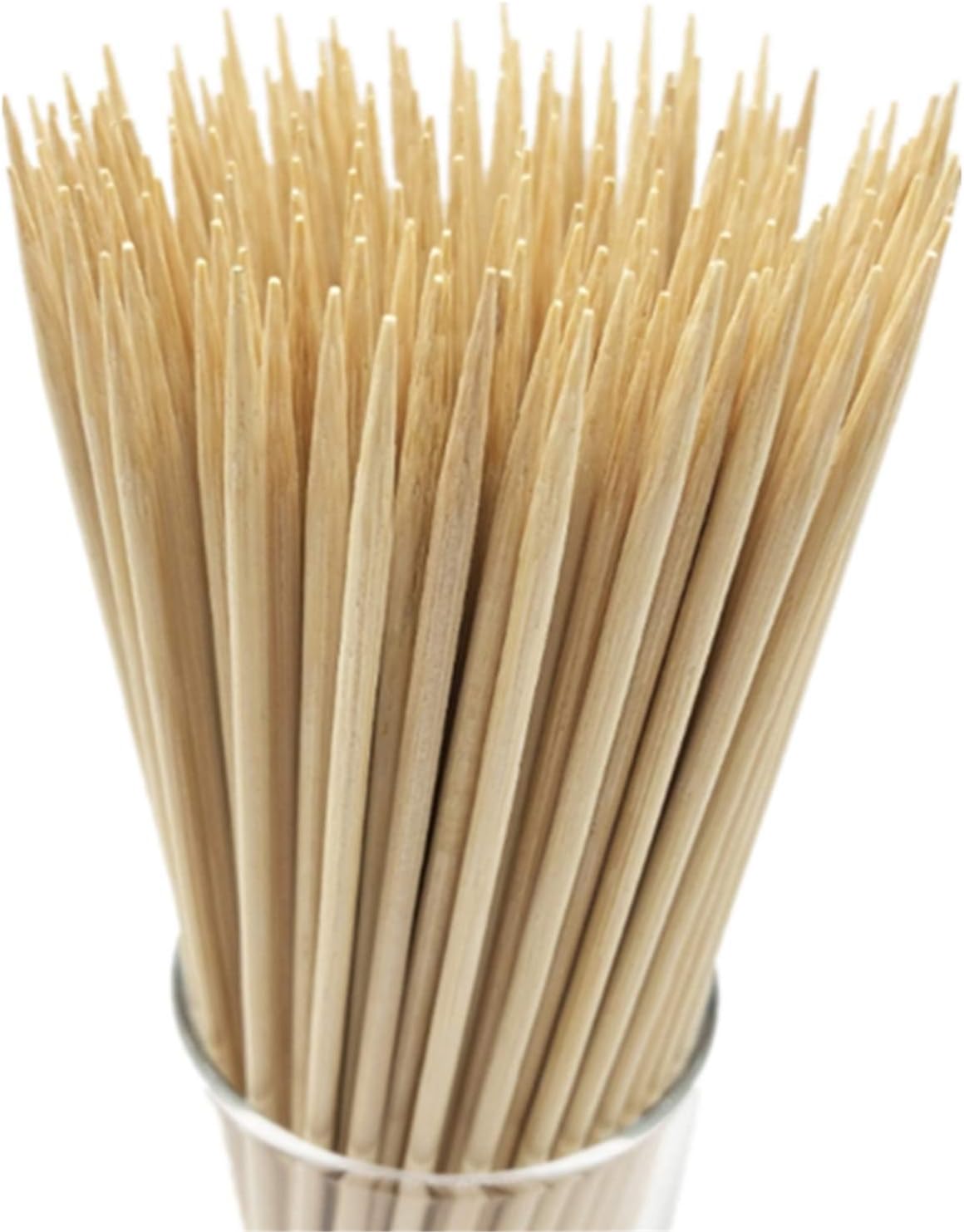 HOPELF 6" Natural Bamboo Skewers for BBQ,Appetiser,Fruit,Cocktail,Kabob,Chocolate Fountain,Grilling,Barbecue,Kitchen,Crafting and Party. Φ=4mm, More Size Choices 8"/10"/12"/14"/16"/30"(100 PCS)