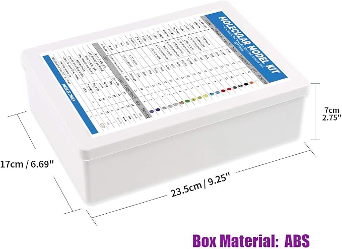 Swpeet 267 Pcs Organic Chemistry Molecular Model Student and Teacher Kit, Chemistry Molecular Model Student and Teacher Set - 116 Atoms & 150 Links & 1 Short Link Remover Tool