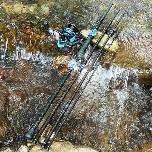 Sougayilang Surf Fishing Rod and Reel Combo, 4 Piece MH/H Saltwater Fishing Combo with 5000 Size Spinning Reel(12'/15') - color: gray, size: 11ft-Spinning-4Pc-Heavy