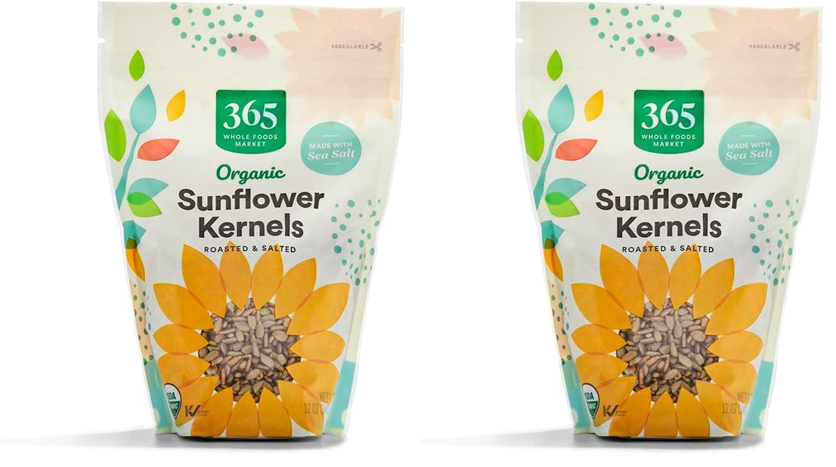 365 by Whole Foods Market, Organic Roasted Unsalted Sunflower Kernals, 12 Ounce
