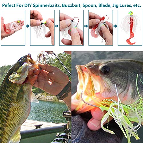 OROOTL Silicone Jig Skirts Spinnerbait Skirt Replacement Bass Fishing Lures for DIY Spinner Baits Buzzbaits Squid Jig Accessories - color: A-Skirts-6pcs