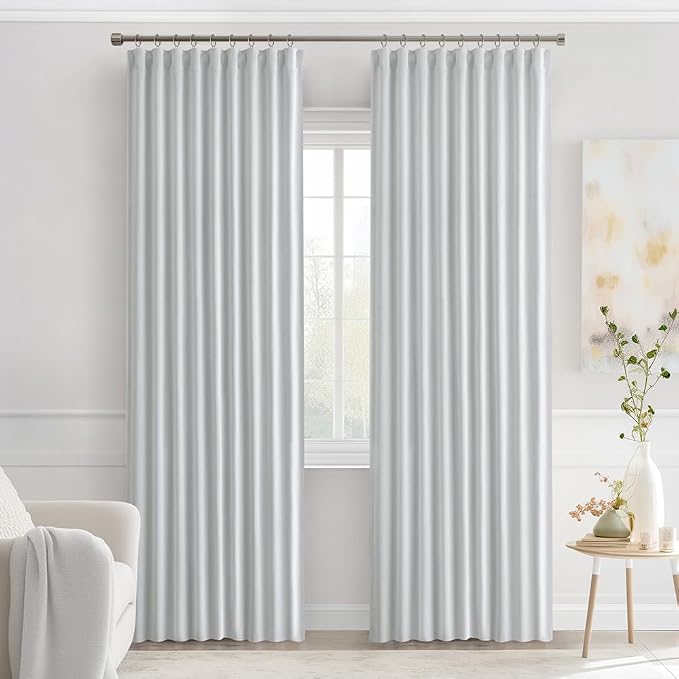 MIULEE Back Tab Light Blocking Curtains 90 Inch Long 2 Panels Set