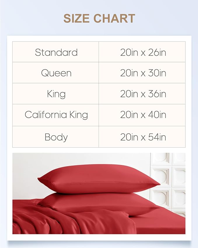 THXSILK 100% Mulberry Silk Pillowcase for Hair and Skin, Both Sides Grade 6A+ 22 Momme Pure Mulberry Silk Pillow Case with Hidden Zipper, Soft and Smooth Red Pillowcase(1pc, Queen Size 20"x30")
