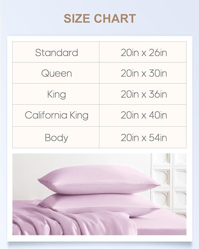 THXSILK 100% Mulberry Silk Pillowcase for Hair and Skin Health, 22 Momme Soft and Smooth Pillowcase with Hidden Zipper, Both Sides Premium Grade 6A+ Silk, 1pc (Standard 20"x26", Light Purple)