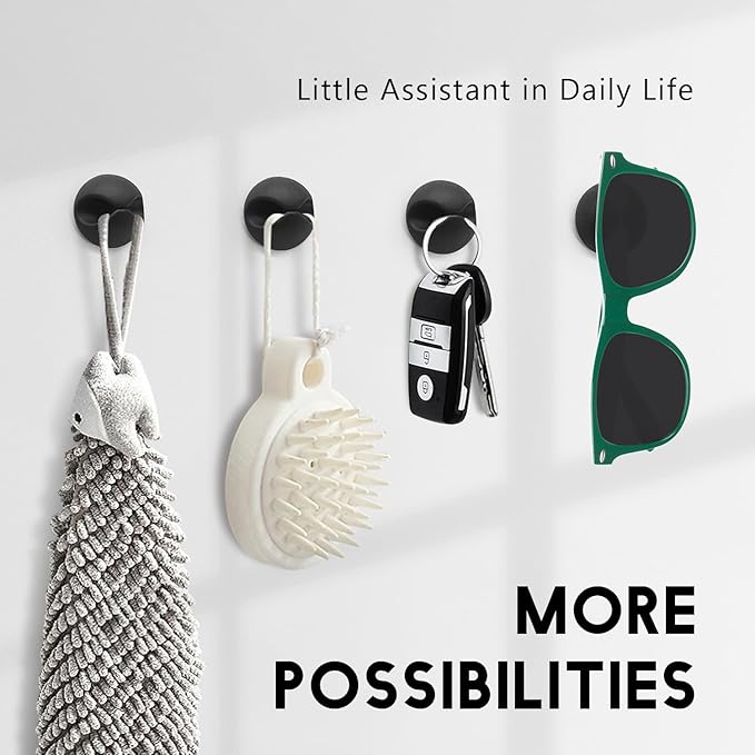 SmiLife Cable Clips Phone Cord Holder, Charger Cord Organizer, Cable Management Clips for Nightstand, Car, Office, Black 9 PCS