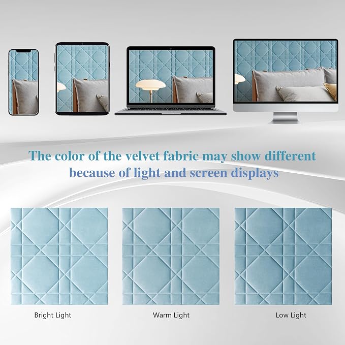 Velvet 3D wall Panels for Interior wall Decor Peel and Stick, Soundproof