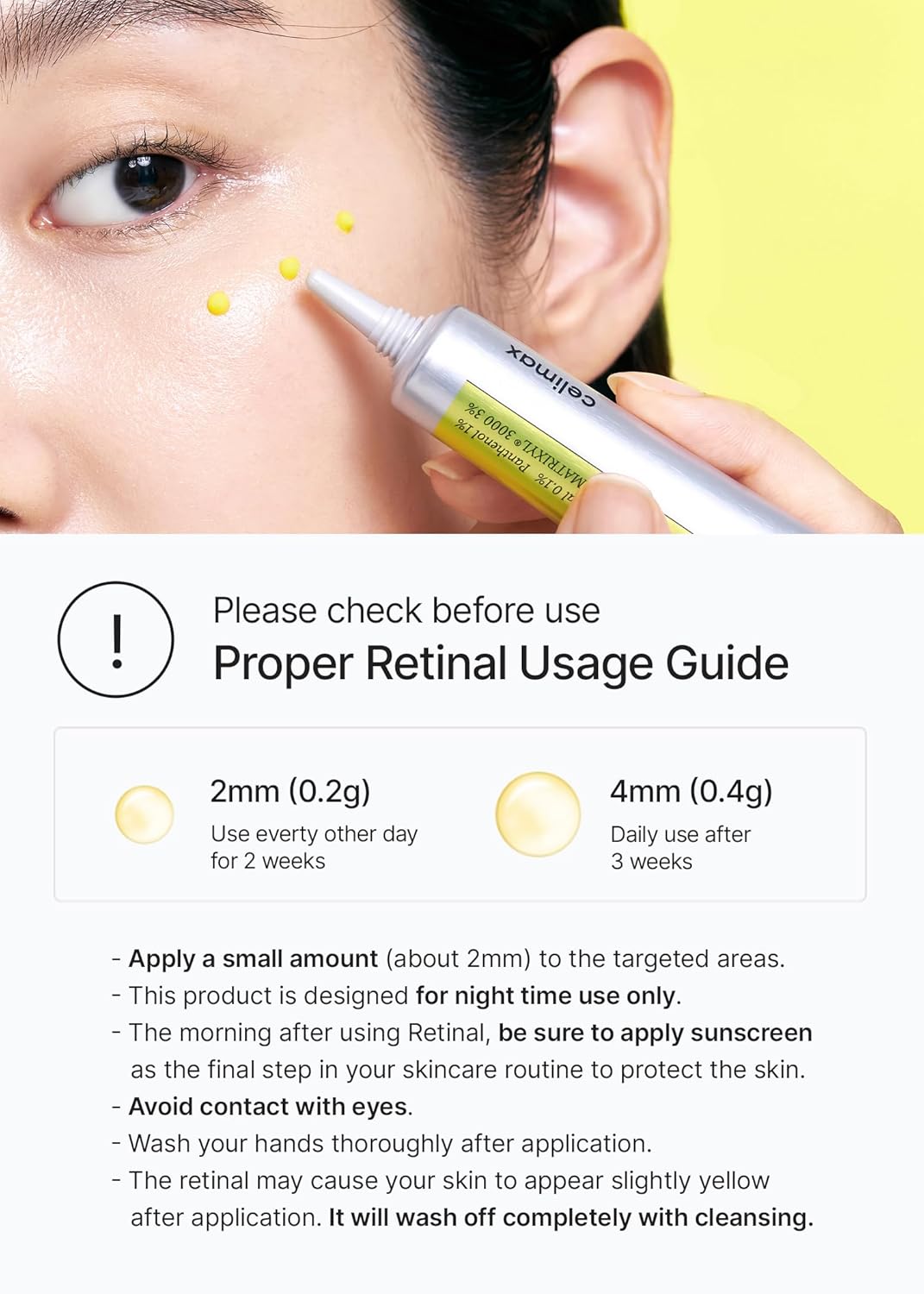 celimax The Vita A Retinal Shot Tightening Booster | 0.1% Retinal, 3% Matryxyl, High-Strength Retinoid for Anti-Aging, Pore Minimizer, Wrinkles & Fine Lines, Firmer Skin, 15ml