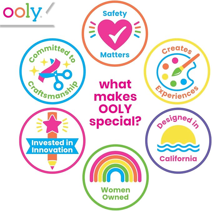 Ooly Yummy Yummy Scented Coloring Kit for Kids, 10 Markers, 30-Page Book | Ages 4+, 10 Fruit-Scented Markers, 100+ Scented Stickers, 30-Page Hidden Pattern Coloring Book, Mess-Free Travel Activity