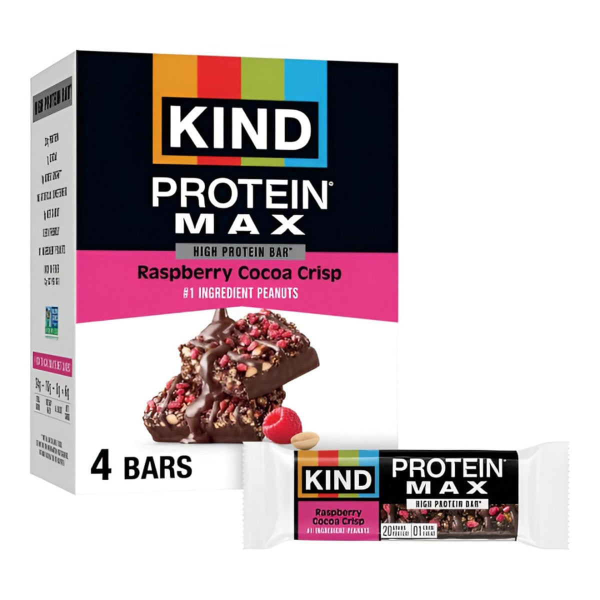 KIND Protein MAX Bars, Sweet & Salty Caramel Peanut Crisp, Gluten Free, Low Sugar, High Fiber Snacks, 20g Protein, 4 Count