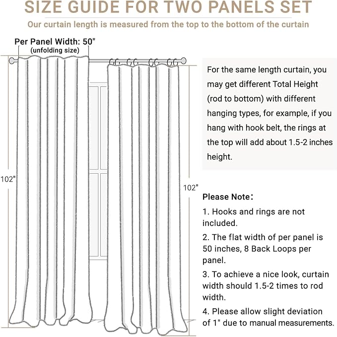 100% Blackout Shield Linen Blackout Curtains