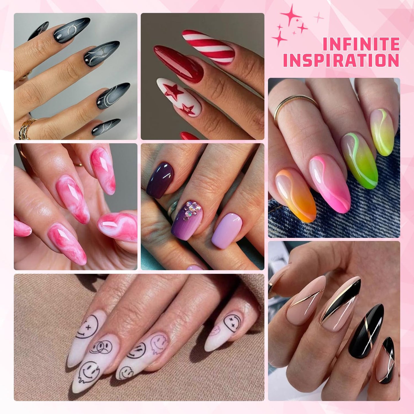 Sponge Pat Paint Nail Gel, Ombre Nails Gradient Gel Nail Blush Blooming Aura Nails Drawing Stripper Floral Painting DIY Nail Art, No Wipe, UV/LED Curing (16 Colors N)