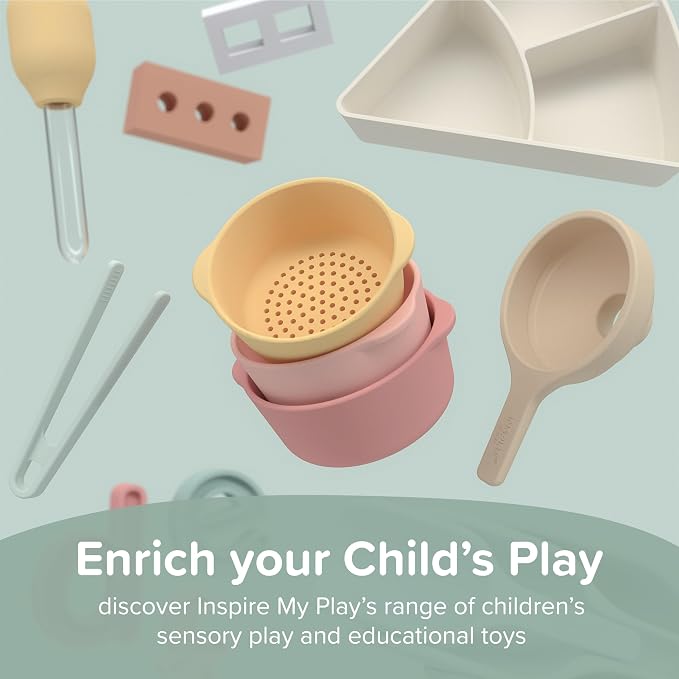 4 x Pastel Mini Scoops for Messy Play | Kids Silicone Sensory Scoops | Kids Scoops Sensory Play | Messy Play Mud Kitchen Accessories | Suitable for 10 Months Plus | Tuff Tray Accessories