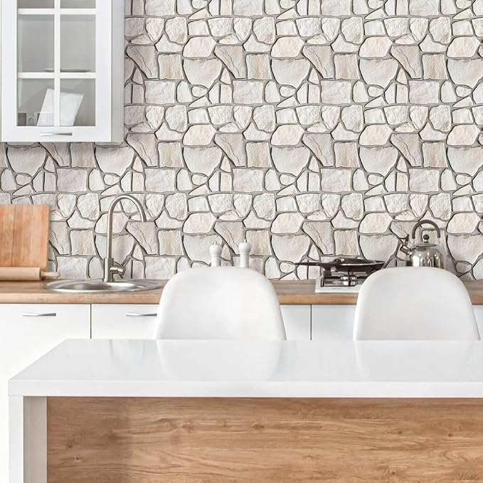 COMSTICKC 3D Faux Stone Wall Sticker Peel and Stick Wall Panels, Not Real Stone