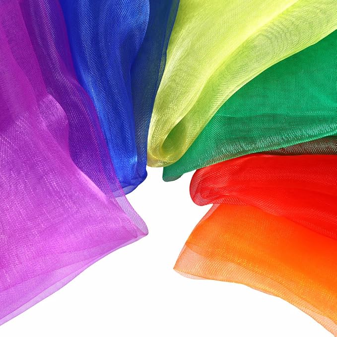 Dance Scarves Music Scarves for Children Movement and Juggling 12pcs