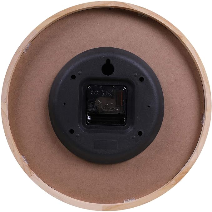 Kesin 12 Inches Wooden Round Silent Wall Clock White Wood Wall Clocks Analog