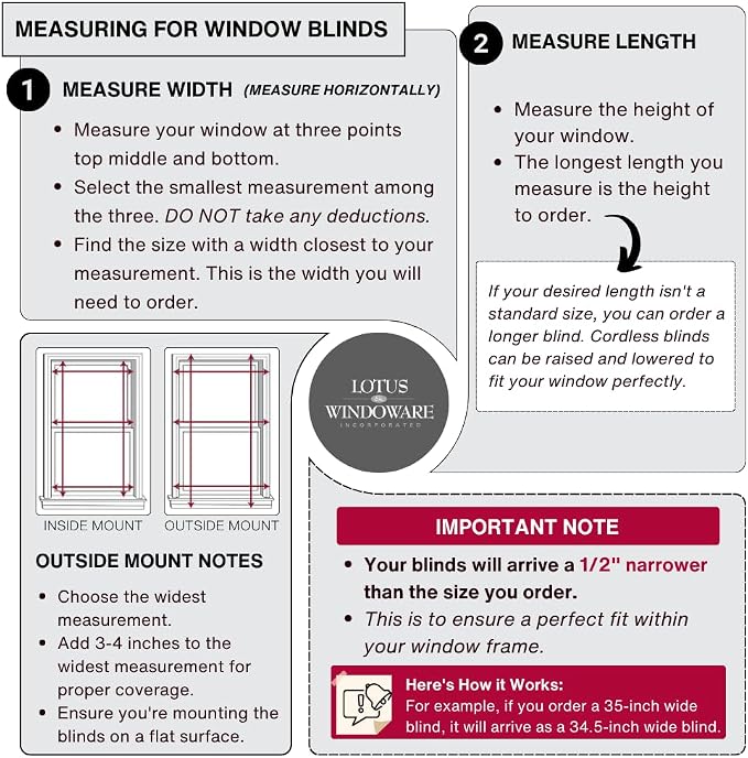 Lotus & Windoware Cordless Mini Blind, Window Blinds