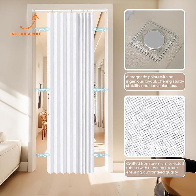 AJAZZ Blackout Magnetic Door Curtain