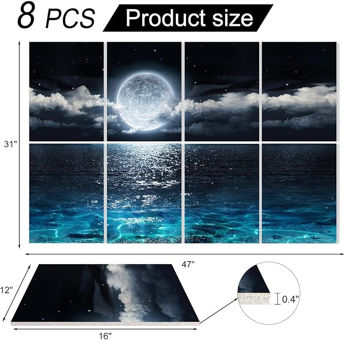 YPY Acoustic Panels, Soundproof Wall Panels: Sound Absorbing Wall Art, 8 Pack