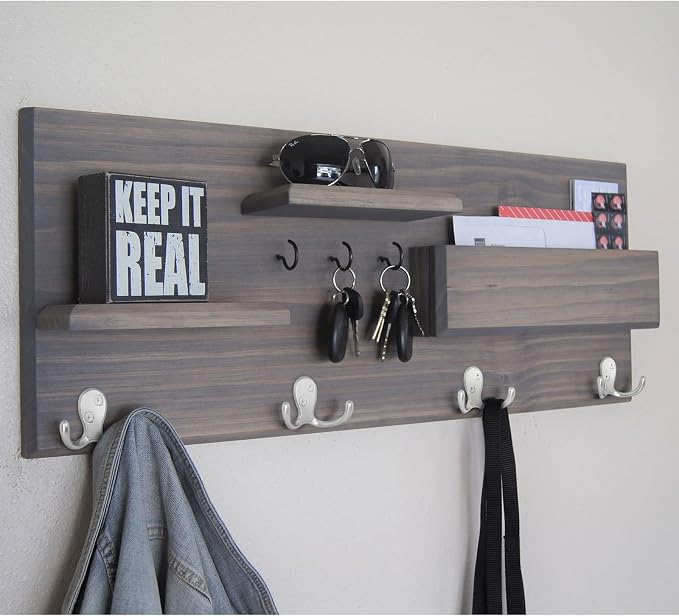 Homanu 54 Pack Coat Hooks, Heavy Duty Double Prong Coat Hooks Wall Mounted